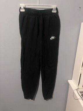 Nike Kids Black Jogger Sweatpants with White Logo
